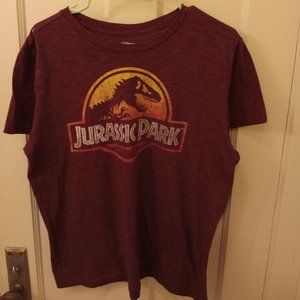 Jurassic park maroon tshirt